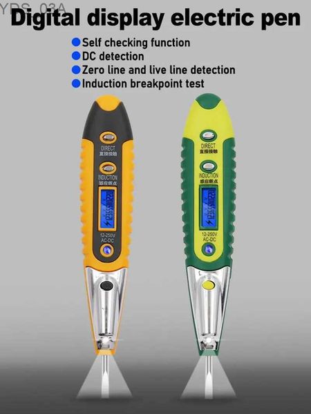 Misuratori di corrente Penna per test digitale Tester Cacciavite elettrico Display LCD Rilevatore di tensione a induzione senza contatto Matita per test 240320