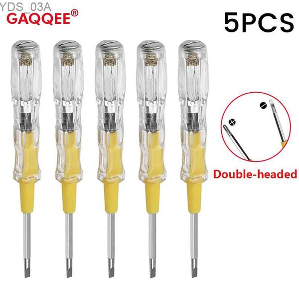 Medidores de corrente 5pcs caneta testadora de tensão AC100-500V cabeça dupla Phillips chave de fenda detector de tensão eletricista lápis de teste com luz 240320