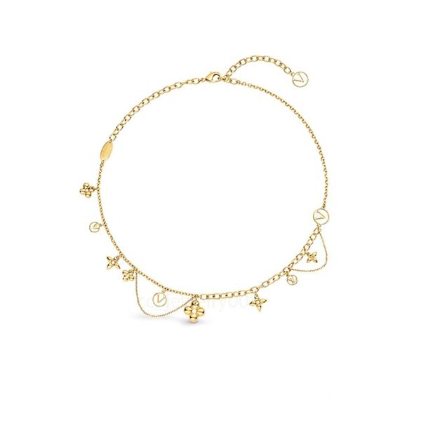 Colar de pingente de flor pequena designer para mulheres rosa banhado a ouro carta cristal diamante feminino correntes colares luxo conjunto de jóias finas presente de menina do dia dos namorados