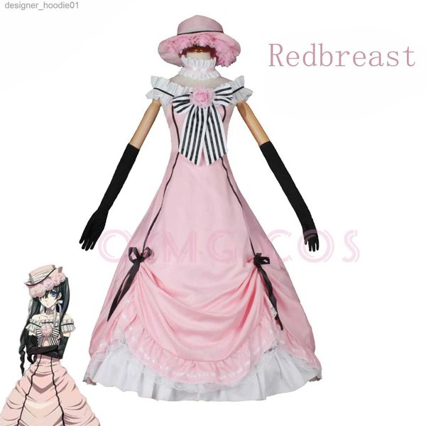 Cosplay Trajes de Anime Black Butler Ciel Phantom Robin vestido como um personagem de RPG para um uniforme de festa de carnaval de anime japonêsC24320