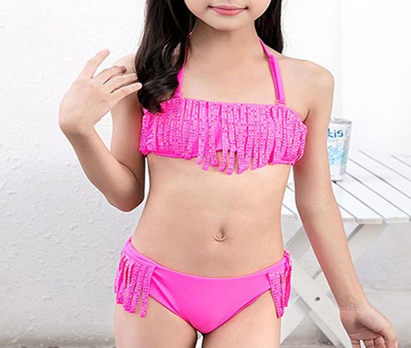 Bambini sexy bikini 716y nuovi bambini sexy ragazza costume da bagno ricamo floreale ragazze bikini set per adolescenti bambini costumi da bagno Beac5819029