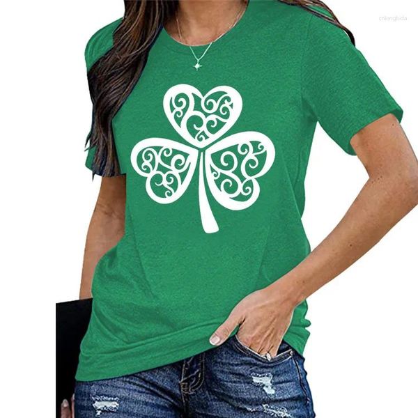 Magliette da donna Maglietta verde di San Patrizio Maglietta estiva da donna Casual Maglietta a maniche corte T-shirt da donna