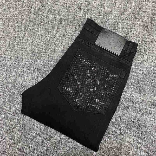 Мужские дизайнерские джинсы 2023, осень/зима, новинка Hot Diamond Letter для духовных мальчиков, модные облегающие укороченные брюки NGOU E0LW QJ4O FRDW