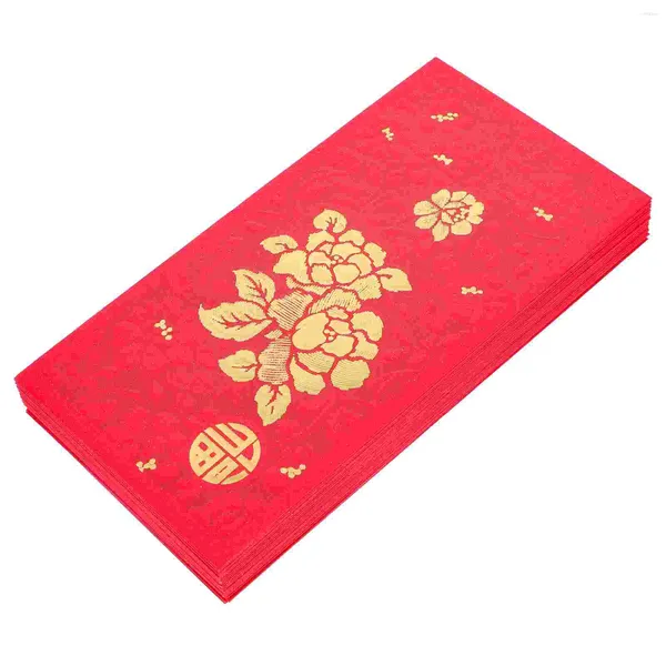 Подарочная упаковка 25 шт. красный конверт с горизонтальной печатью китайские конверты на удачу, бумажная сумка для хранения ювелирных изделий, невеста