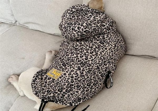 Roupas para cães à prova d'água moda capa de chuva para cães de estimação filhote de cachorro gato com capuz leopardo jaqueta para cães pequenos roupas para animais de estimação buldogue francês t2006495084