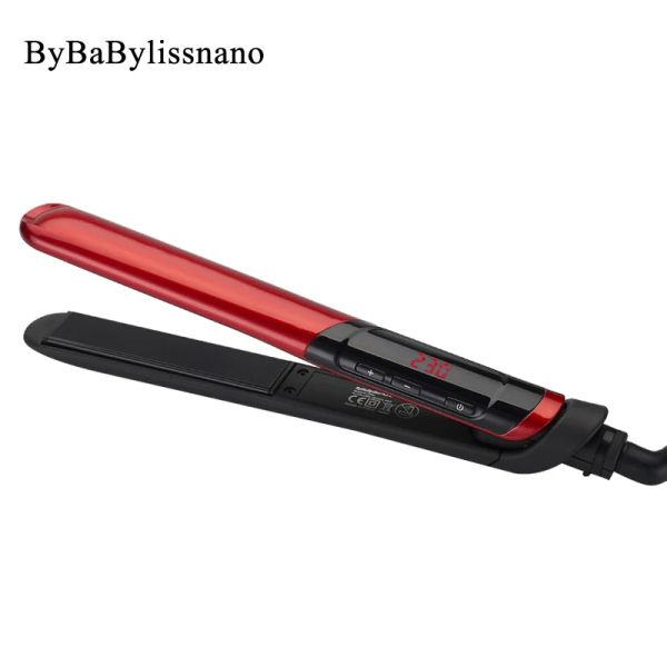 Ferros bybabylissnano cerâmica alisador de cabelo display led pro plana ferro em linha reta penteado beleza alisamento ferros ferramenta salão beleza