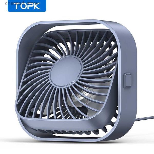 Электрические вентиляторы TOPK небольшой персональный настольный вентилятор с USB-портом 3-скоростной портативный настольный охлаждающий вентилятор с питанием от USB, сильный ветер, тихий, подходит для домашнего и офисного использованияY240320
