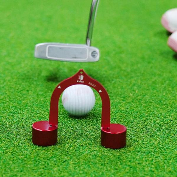 Aids 3Pcs Golf Putting Gates Metal Putter Gates Acessórios de golfe Equipamento de treinamento de golfe Putt Alinhamento Esportes para prática de golfe