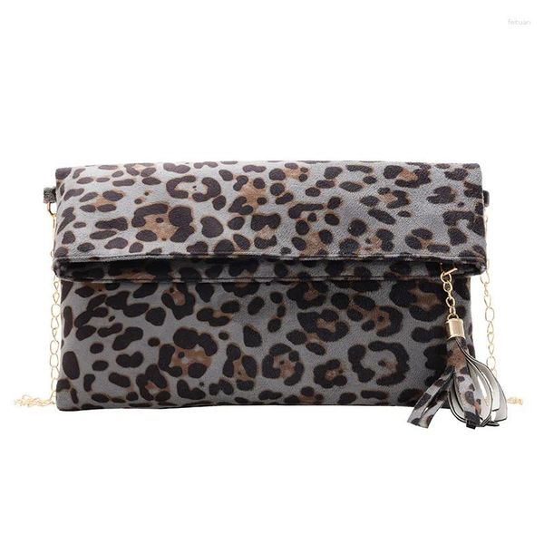 Totes Borsa a tracolla con stampa leopardata Borsa a tracolla pieghevole da donna