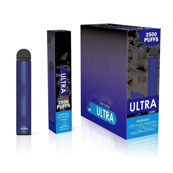 alta qualità FUMED ULTRA 2500PUFFS ricaricato monouso da 2500 sbuffi di sigaretta elettrica Starter Kit cartuccia 8ML baccelli di vape riempiti di succo 1000mah