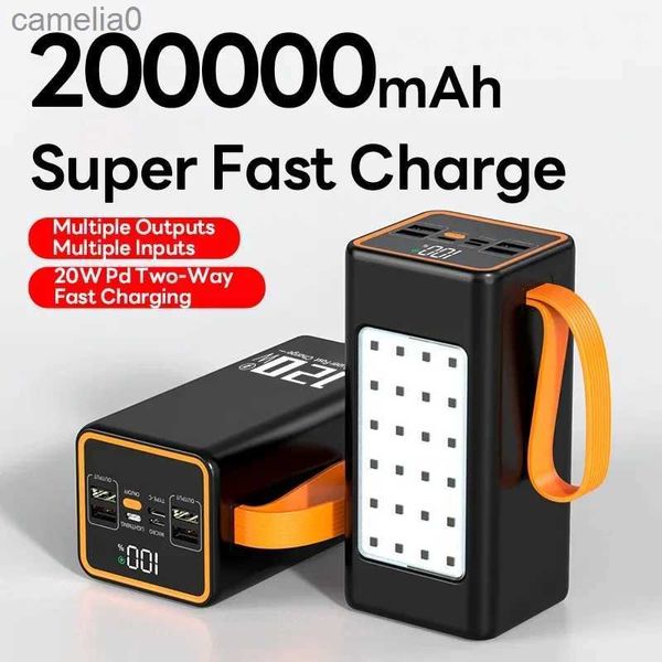 Bancos de energia para telefone celular 120W pacote de energia portátil 200000mAh Tipo-C carregamento rápido fonte de alimentação móvel de grande capacidade PLY bateria externaC24320