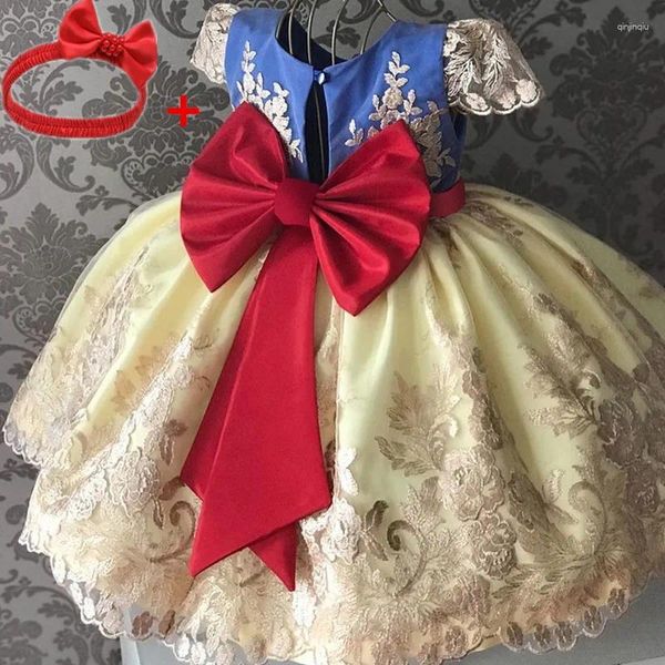 Abiti da ragazza Neonate Abito per 3 6 9 12 18 24 mesi Fiore pizzo Vintage Cerimonia per bambini Costume Principessa per bambini