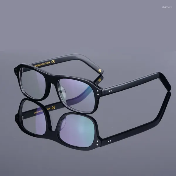 Óculos de sol quadros kingsman óculos quadro com caso retro artesanal acetato retangle eyewear para homem agente eggsy óculos