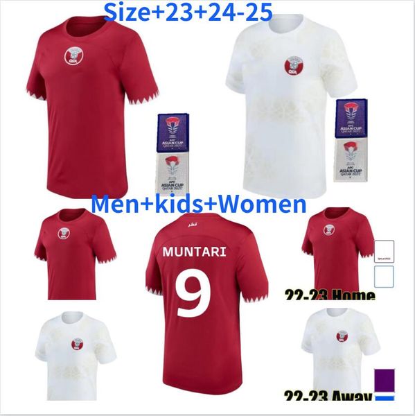 2024 2025 Katar Fußballtrikots Nationalmannschaft AFIF ALI HATEM HAYDOS BOUDIAF HASSAN MUNTARI KHOUKHI ASAD Heim-Auswärts-Fußballtrikot Kinderset Asien-Pokal ALHAYDOS AFC FINAL