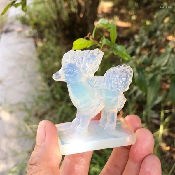 Figurine decorative 6 cm Cristallo opalite naturale Intaglio del fumetto Artigianato come regali di Natale per i bambini o decorazione domestica 1 pz