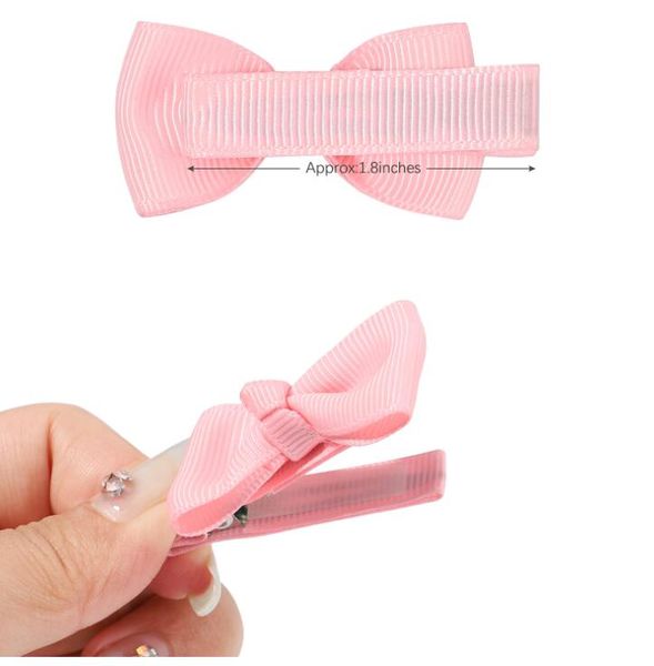 4cm sólido fita de gorgorão arcos bico de pato clipes bonito artesanal bowknot bebê franja grampos de cabelo princesa headwear crianças presente