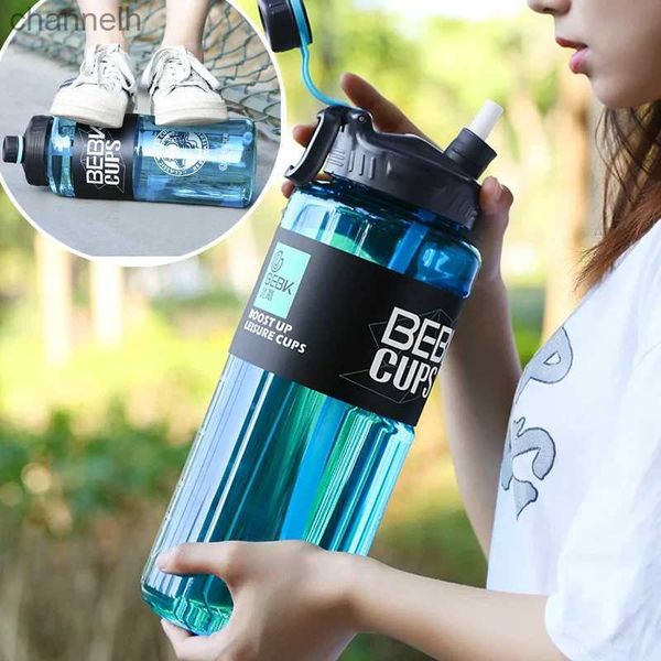 Wasserflaschen, robust, 2 l, 3 l, größere Wasserflasche für Fitnessstudio, für Sport, Wasserflasche mit Strohhalm, Schule, BPA-freie Wasserflasche, Trinkflaschen, Reise-Wasserkocher yq240320