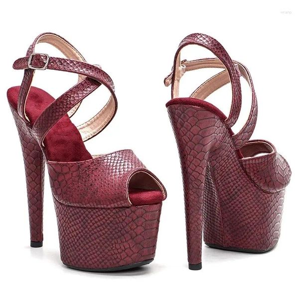 Scarpe eleganti LAIJIANJINXIA 17 cm/7 pollici PU superiore sexy donne esotiche sandali piattaforma moda tacchi alti pole dancing 089