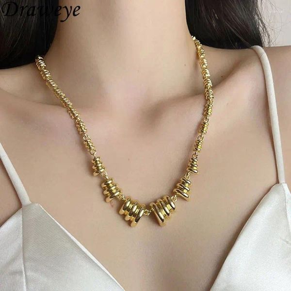 Choker Draweye Koreanische Mode Halskette Für Frauen Vintage Geometrische Gold Silber Farbe Schmuck Hiphop Punk Stil Collares Para Mujer