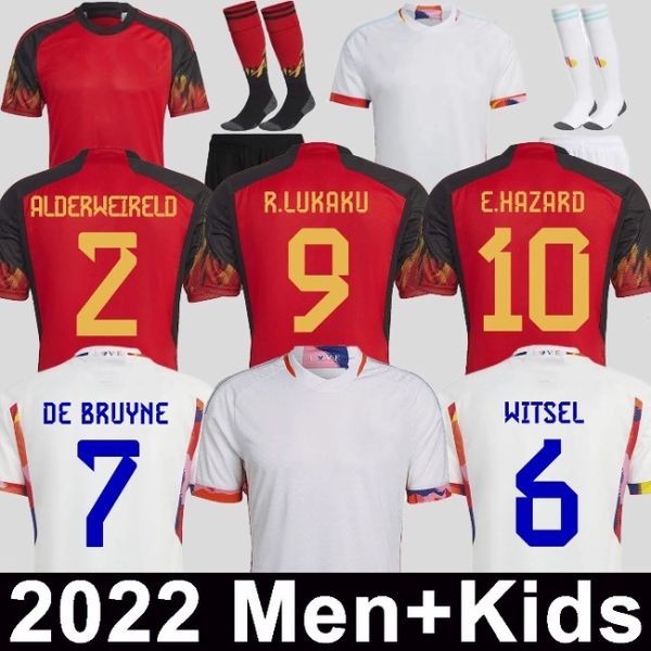 Belgien Fußballtrikots COURTOIS LUKAKU TIELEMANS belgisches Fußballtrikot Spieler Fan 22 23 Michy Batshuayi 7 Kevin De Bruyne KOMPANY ALDERWEIRELD Männer Kinder Kits JJ 3,20