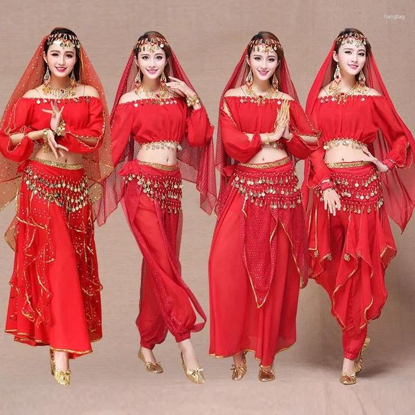Stage Wear Costume da ballo Pancia Manica lunga Performance Set Pratica egiziana per donna adulta