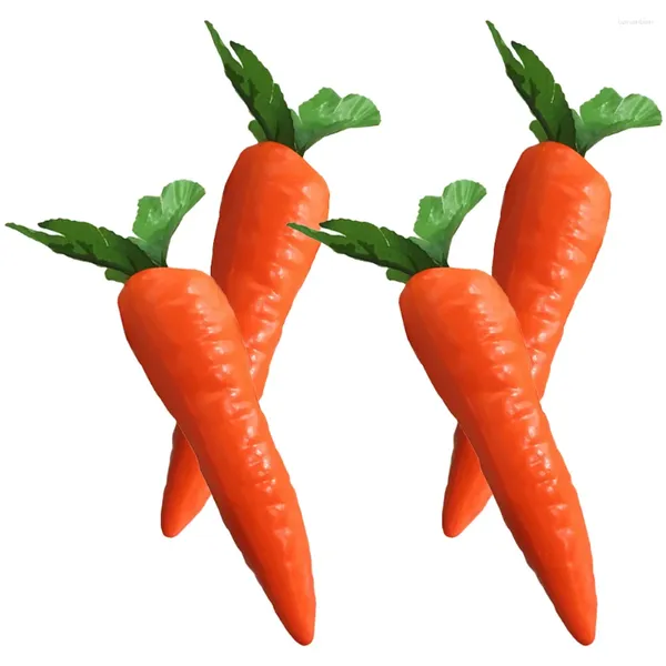 Fiori decorativi 4 pezzi Mini Food Toys Artificial Carrot Fine Ornaments Ornaments Ornamenti per feste decorazioni per le carote di Pasqua Decorazioni