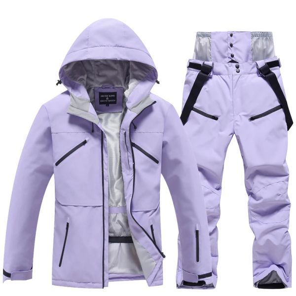 Sets wasserdichtem Schneeanzug für Männer und Frauen, winddichte Kostüme, Snowboardenkleidung, Skigets, Winterjacken und Hosen, 30 warm