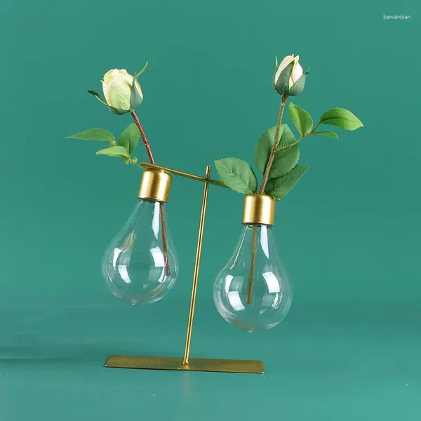 Vasos criativo planta hidropônica transparente lâmpada vaso de vidro recipiente sala de estar decoração moderna ornamentos novos