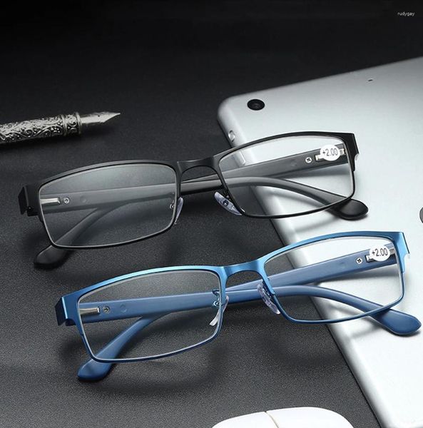 Güneş gözlüğü TR90 UltraLight Okuma Gözlükleri Kadın Erkekler Dikdörtgen Tam Rim Bükülebilir Bahar Menteşeleri Klasik Anti Blu Yorgunluk 1 2 3 ila 4