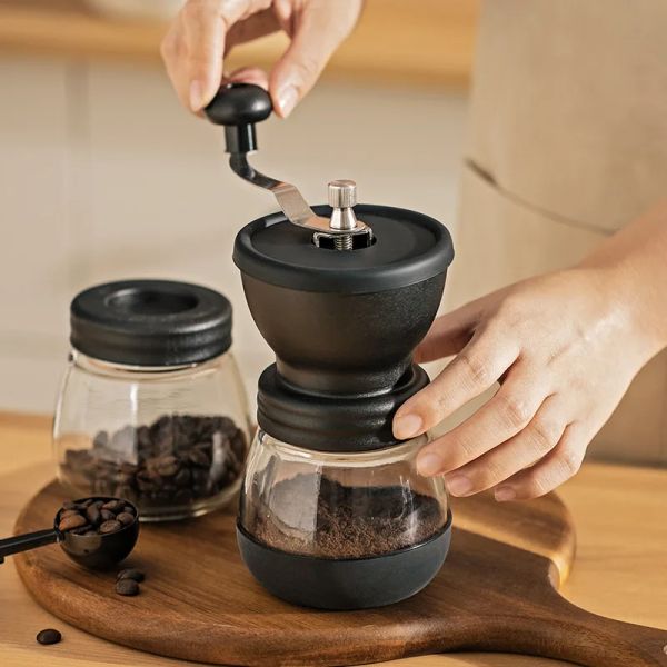 Moedores 2023 novo manual moedor de café cozinha gadgets ajustável cafeteira grãos de café moedor de aço inoxidável máquina de café