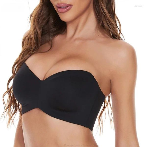 Sutiãs suporte completo antiderrapante conversível bandeau sutiã mulheres levantamento invisível strapless underwire 34-44 b/c/d/e/f grande copo roupa interior