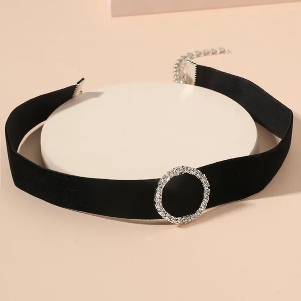 Gargantilha punk gótico curto veludo preto para mulheres quadrado redondo coração colar de cristal vintage pescoço jóias collier femme