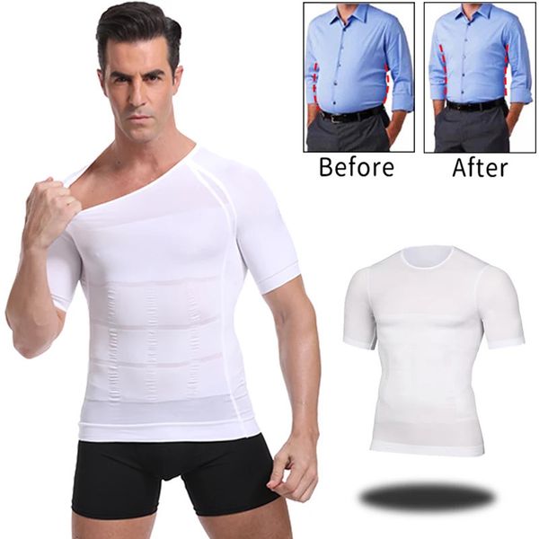 Classix Uomo T-shirt tonificante corpo Dimagrante Body Shaper Postura correttiva Controllo pancia Compressione Uomo Modellante Intimo Corsetto 240306