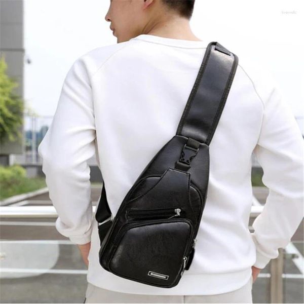 Мужская сумка через плечо с зарядкой через USB, нагрудная сумка для мужчин, противоугонная поясная сумка, сумки-мессенджеры с одним ремешком сзади