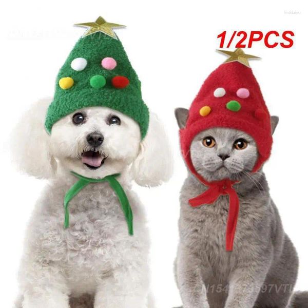 Hundekleidung 1/2pcs Weihnachtsmütze für Katzen Dress -up Kostüm Hausplay Cosplay Tier bunte Kopfbedeckungszubehör Requisiten