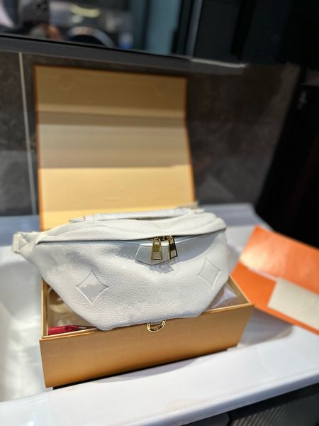 24SS Luxus-Designer-Gürteltasche/Brusttasche für Damen, kann an einer Schulter oder über dem Körper getragen werden. Handytasche, Geldbörse, Original-Hardware, schlichte Mode, 45 cm