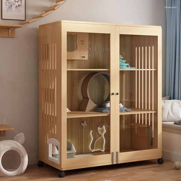 Abbigliamento per cani Grande allevamento di lusso Cat Nest Home Cabinet Cattery House Indoor