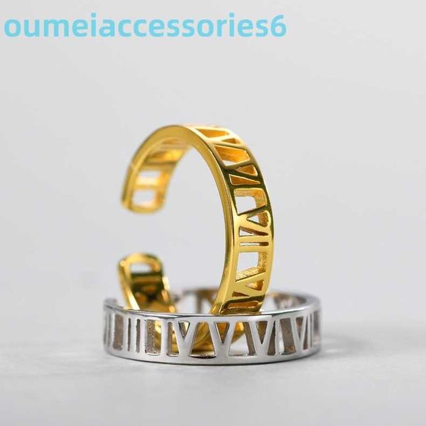 Оригинальные дизайнерские модные трендовые кольца Tiki, корейские S925, простое римское цифровое открытое женское персонализированное кольцо, серебро