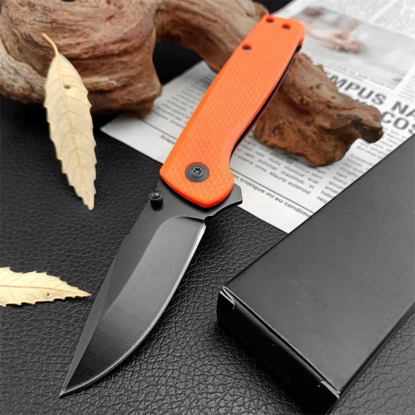 Оранжевая ручка, черное лезвие, складной нож для улицы, нержавеющая сталь 440C, тактическая самооборона, охота, кемпинг, ножи для повседневного ношения BM 3300 UT85 1660