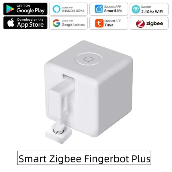 Controle tuya zigbee inteligente fingerbot plus botão interruptor push touch braços fingerbot polegar sem fio interruptor de controle remoto funciona alexa google
