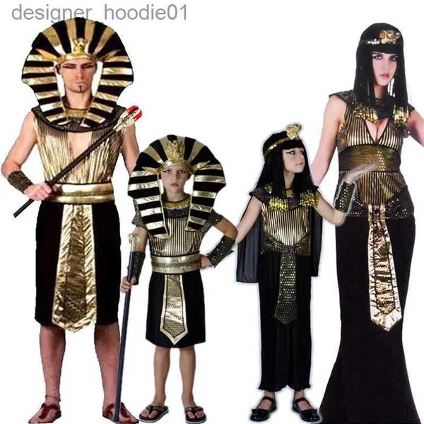 cosplay Anime Costumes Idade Média Cleópatra SS Antigo faraó egípcio role-playing casal pais roupas infantis Cleópatra maquiagem cameC24320