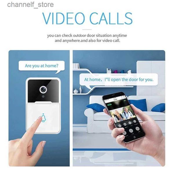 Дверные звонки X3 Pro, интеллектуальный визуальный дверной звонок, удаленное голосовое и видео приложение для приветствия по телефону, вызов беспроводного Wi-Fi, IP-дверной звонок, рацияY240320