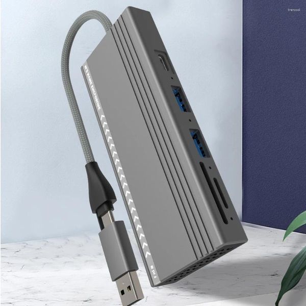 M.2 NVME/SATA Твердый диск 5 в 1 USB Type-C HUB 10 Гбит/с твердого состояния 2 2.0 PORTS SD/TF Слоты для ноутбука для ноутбука