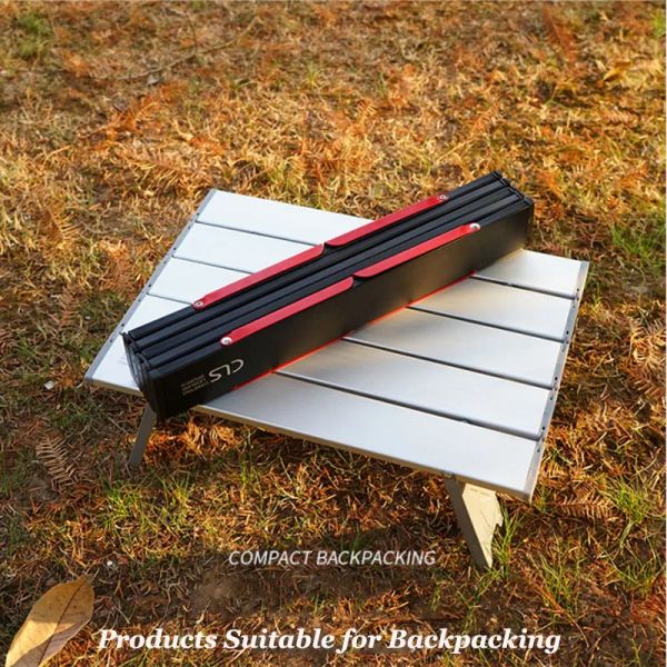 Arredamento Mini tavolo pieghevole portatile da campeggio per picnic all'aperto Tour con barbecue Stoviglie Letto per computer pieghevole ultraleggero Scrivania in alluminio