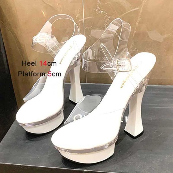 Elbise Ayakkabı Gladyatörler 14cm Yüksek Topuklu 5 cm Su Geçirmez Platformlar Yaz Modelleri Sandaletler Kadınlar Şeffaf Kristal Düğün SEİ PERSPEX H24032502