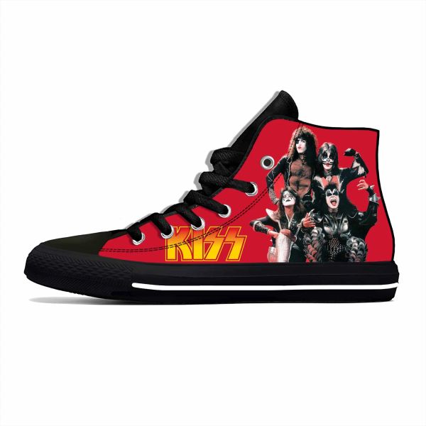 Schuhe Heavy Metal Rock Band Musik Sänger Kiss Mode Casual Stoff Schuhe High Top Leichtes atmungsaktives 3D -Druck Männer Frauen Sneaker