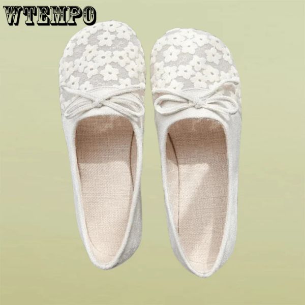 Schuhe wtempo Frauen Schuhe Fischerschuhe Mesh atmungsaktiven flachen weichen Boden Blumenschuhe flache Flats Schuhe Großhandel Dropshipping