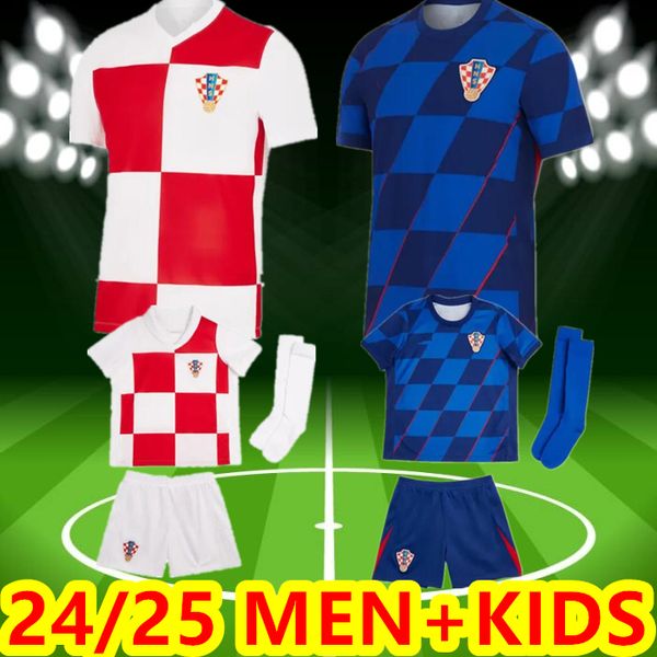 2024 2025 Croacia Modric Soccer Trikots Nationalmannschaft Mandzukic Perisic Kalinic 23 24 25 Kroatien Fußballhemd Kovacic Rakitic Kramaric Men Kids Kit Uniformen