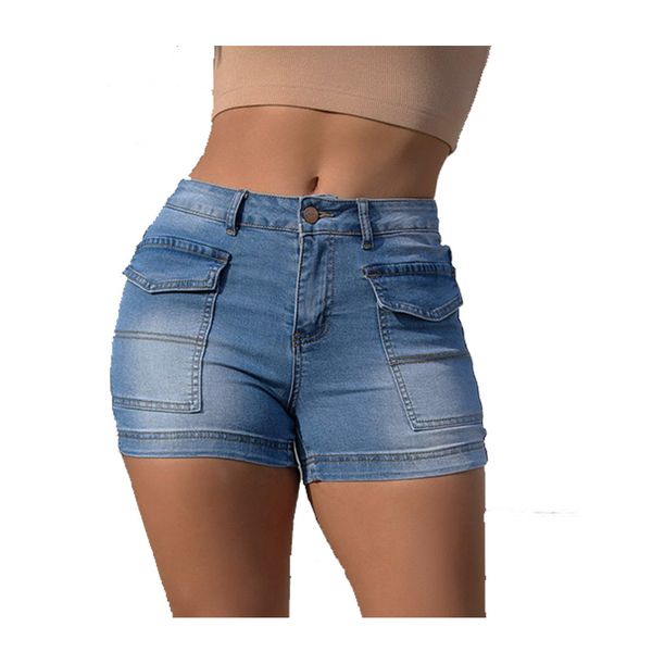 Mulheres calças de brim curtas cintura alta denim bolsos branqueados shorts quentes sexy calças curtas magros calças dky091