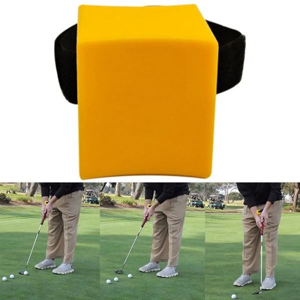 Cubo do instrutor do putter do golfe da ajuda, corretor da postura da colocação do golfe, muleta de pulso antirollover, fixador do ângulo do pulso do cotovelo, 5x4.5cm